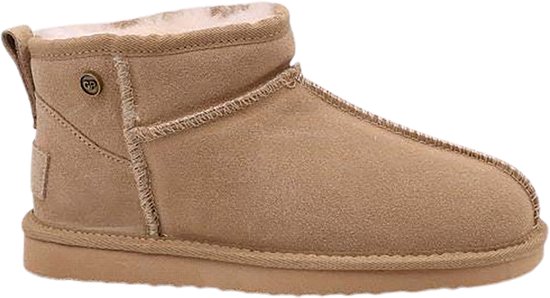 Gil Peterson - Bottes pour femmes - Bottes en daim véritable avec coutures renforcées - Doublure en laine de mouton véritable - Taupe - 41