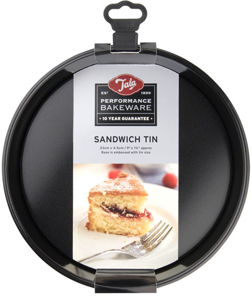 Tala Performance – Taartvorm 23 cm – Bakvorm Rond met Losse Bodem – Koolstofstaal – Dubbele Antiaanbaklaag – Voor Taart, Cheesecake & Layer Cakes – Oven, Koelkast & Vriezer