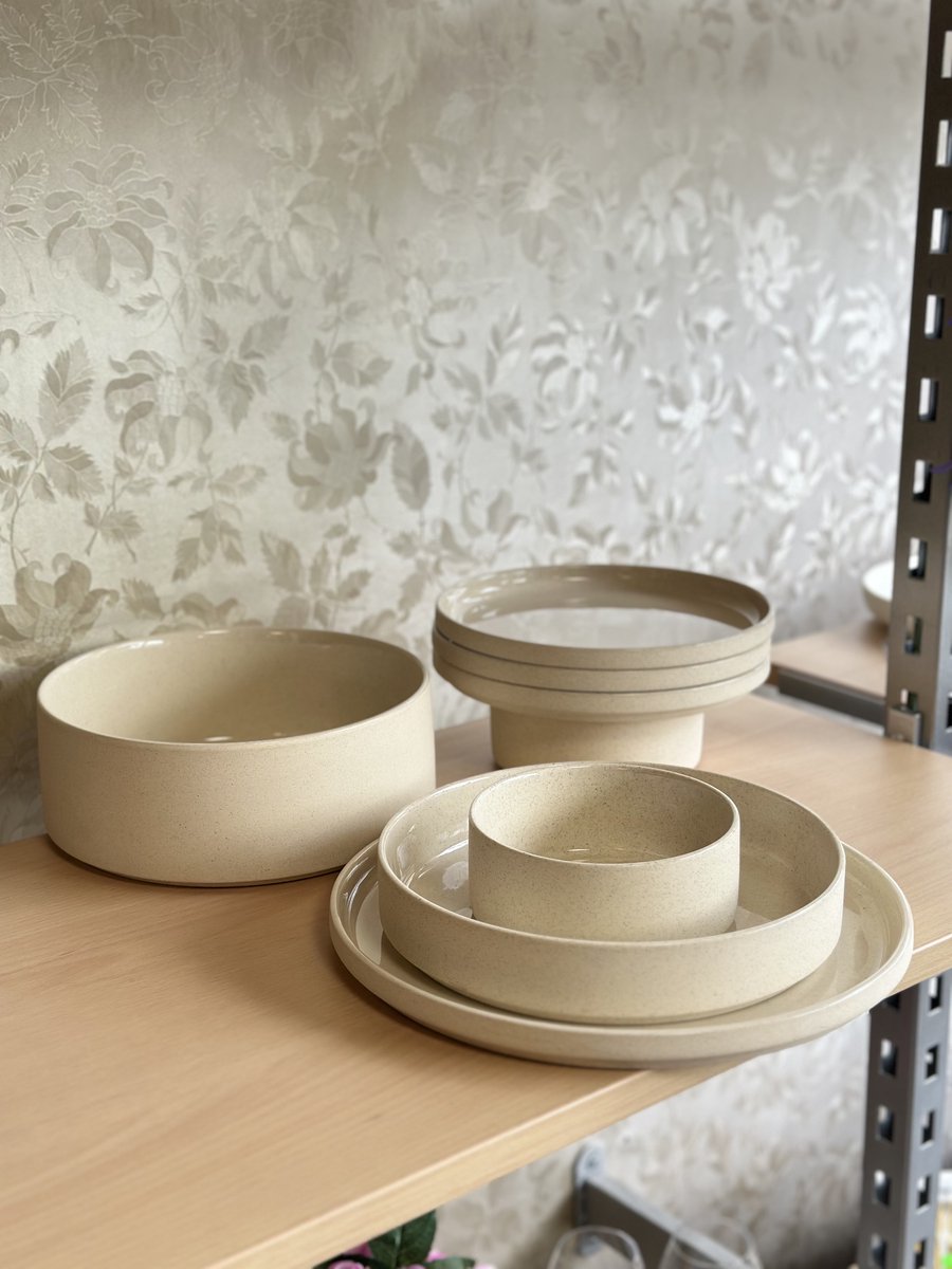 BAVARY Service Vaisselle 24 Pièces – Set De Table Beige 6 Personnes – Assiettes Service De Table 6