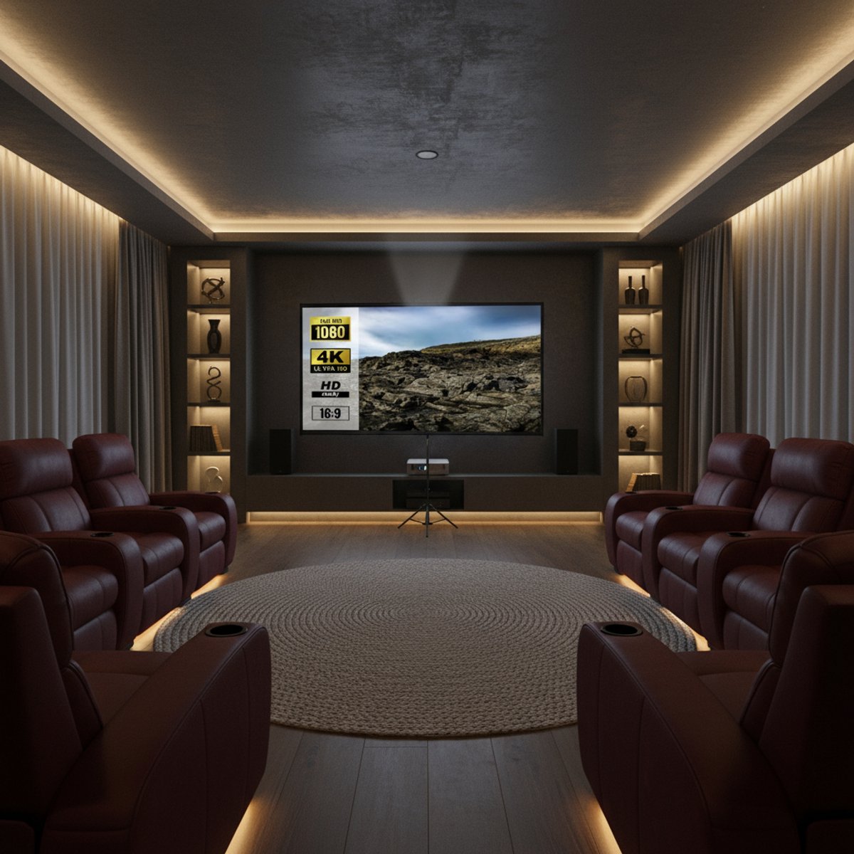 Happiq 4K HD Projector Screen, Projectorscherm, Beamer Scherm, Beamer Doek - 60Inch thumbnail 5