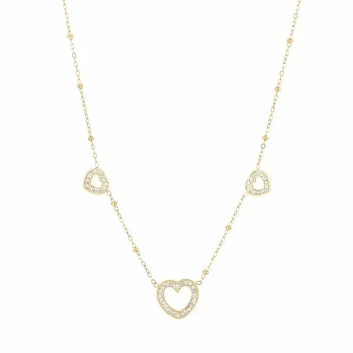 Hartjes ketting met drie harten | Glitter ketting | Minimalistische ketting | Gouden ketting | Waterproof | Stainless steel ketting | Nikkelvrij | Cadeau