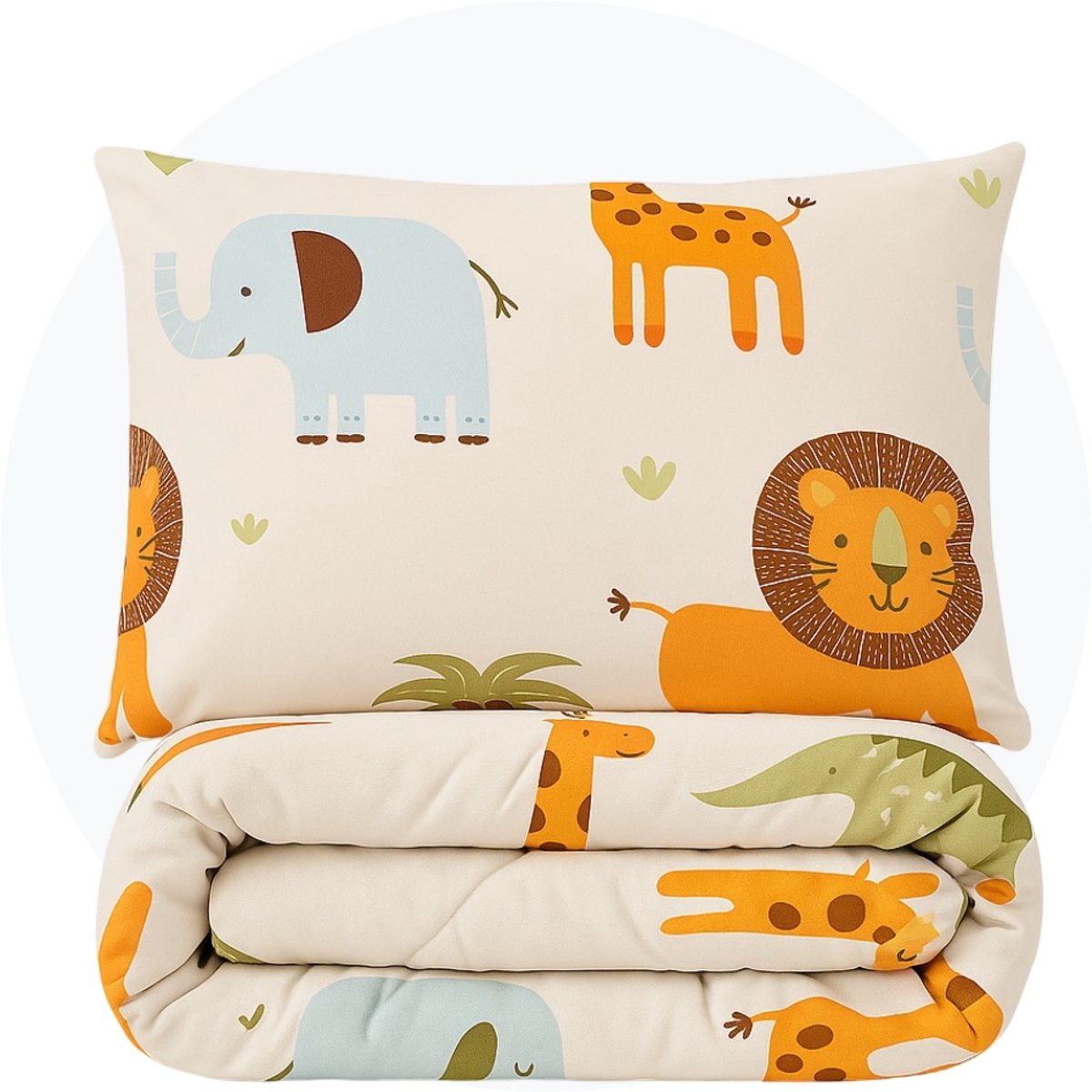 SimplyDream Dierentuin wasbaar dekbed - Eenpersoons - 140x200 cm - Multi