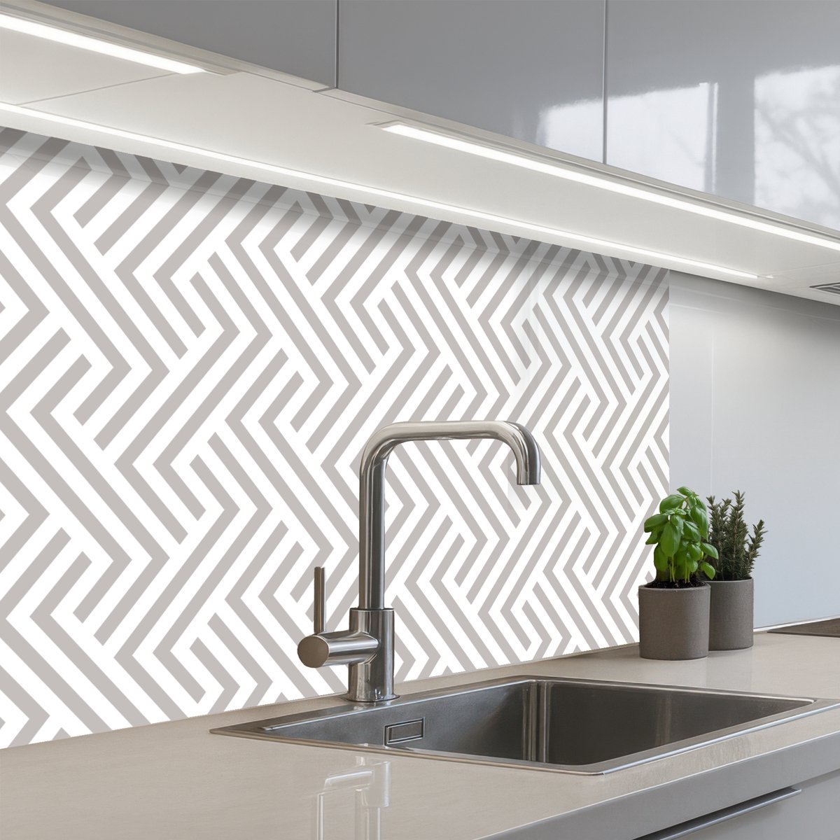 Keuken achterwand 80x60 cm - Spatscherm zelfklevend Grafisch - Patroon - Modern - Opvallend - Muurbeschermer - Spatwand fornuis