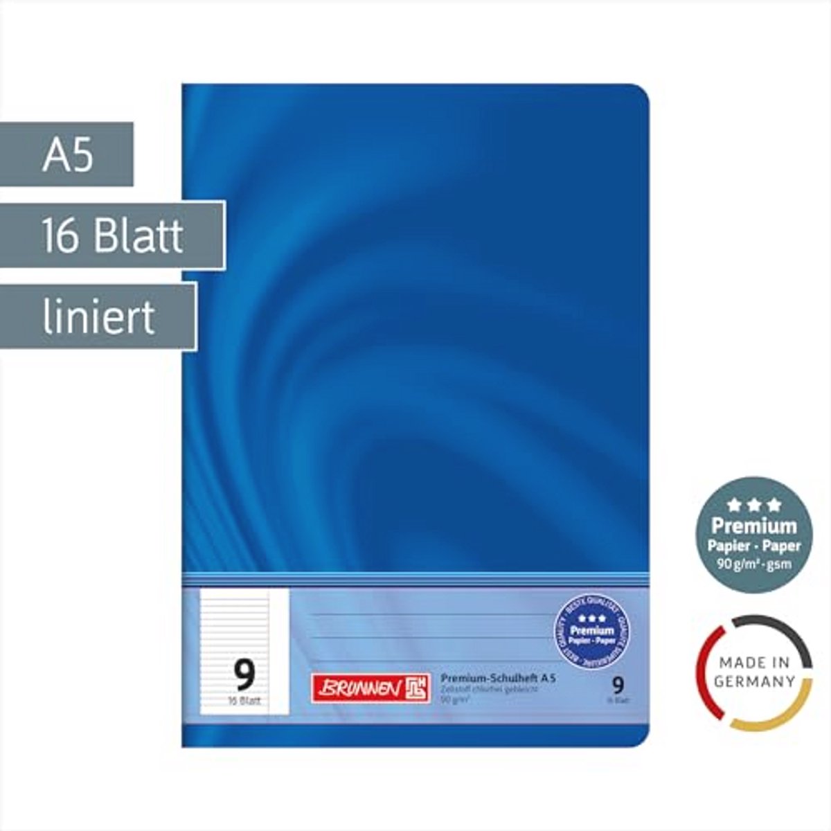 A5 School Notebook - 16 Sheets, Lined, with Border