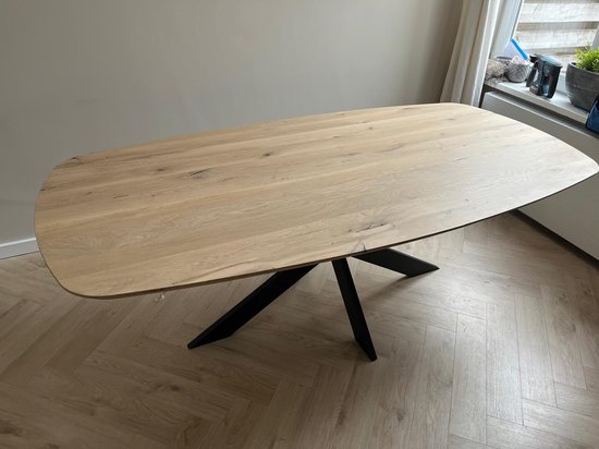 Tafel Direct Deens Ovale Eettafel Massief Eiken Licht Eiken 240x110 cm ...
