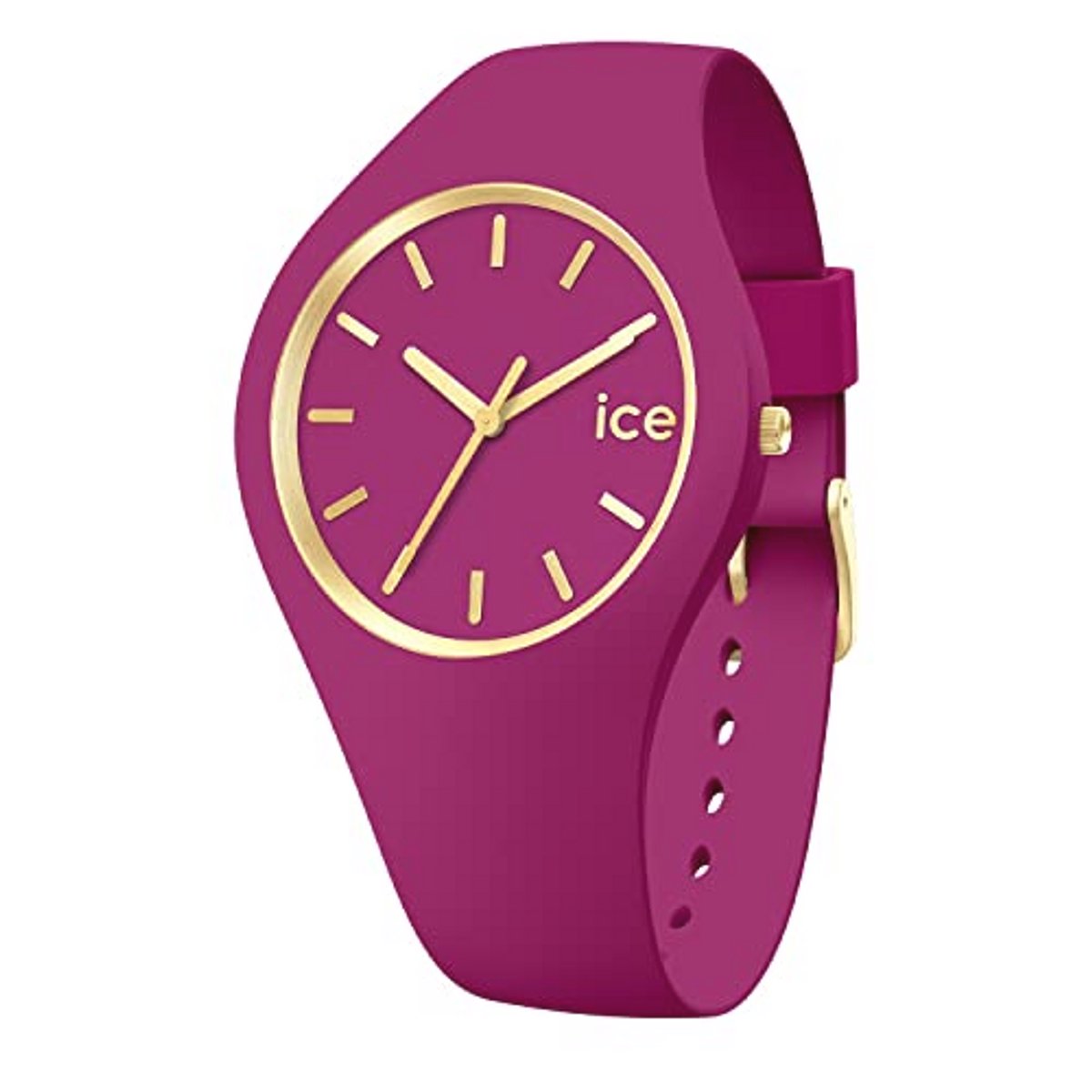 Chique dameshorloge met roze-gouden details en silicone band