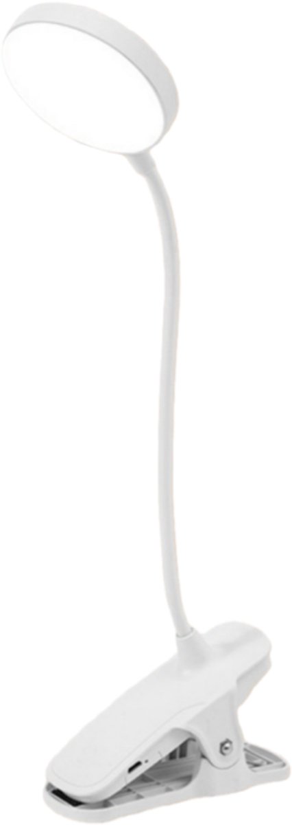 longziming -LED Leeslamp met Clip – 3 Kleurtemperaturen, 360° Flexibele Verlichting, Oogvriendelijk & USB Oplaadbaar voor Bureau en Nachtkastje