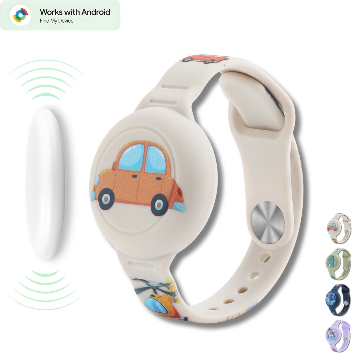 Tracker kind voor Android - Loshall - Compatibel met Android Find My - Armband inclusief tracker voor Android - Bluetooth tracker - Onbeperkte lokalisering - Google Find Hub - Met geluidssignaal - Waterdicht - Auto