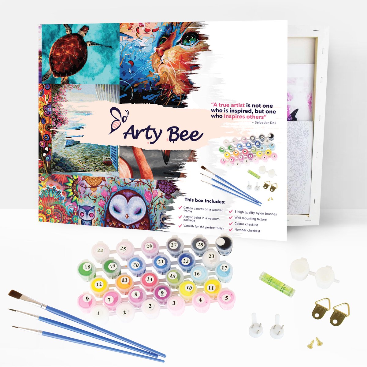 Schilderen Op Nummer Volwassenen DIY Paint By Number Compleet Hobby Pakket op Frame met Vernis - ®Arty Bee - Arty Dames 40x50cm — afbeelding 5