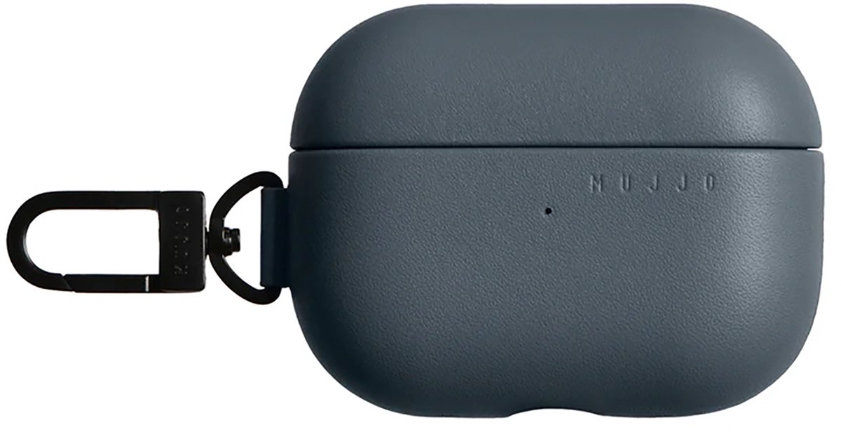 Mujjo Lederen Hoesje Airpods Pro 3 – Compatibel met Draadloos Opladen – Toont Oplaadstatus – Plantaardig Gelooid Ecco-Leer - Grijs