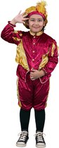 Zebra & Friends Pietenpak - Maat 104/116 - 4/6 jaar - Pietenpak voor Kinderen - met Pietenmuts - Pofbroek en Pofmouwen -sinterklaasfeest- Burgundy/goud