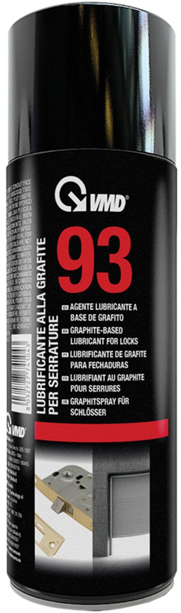 Slotenspray Met Grafiet – 200ml – Droog Smeermiddel – Hittebestendig -45°C tot +450°C – Water- en Stofafstotend – Voor Sloten Scharnieren Schuifmechanismen