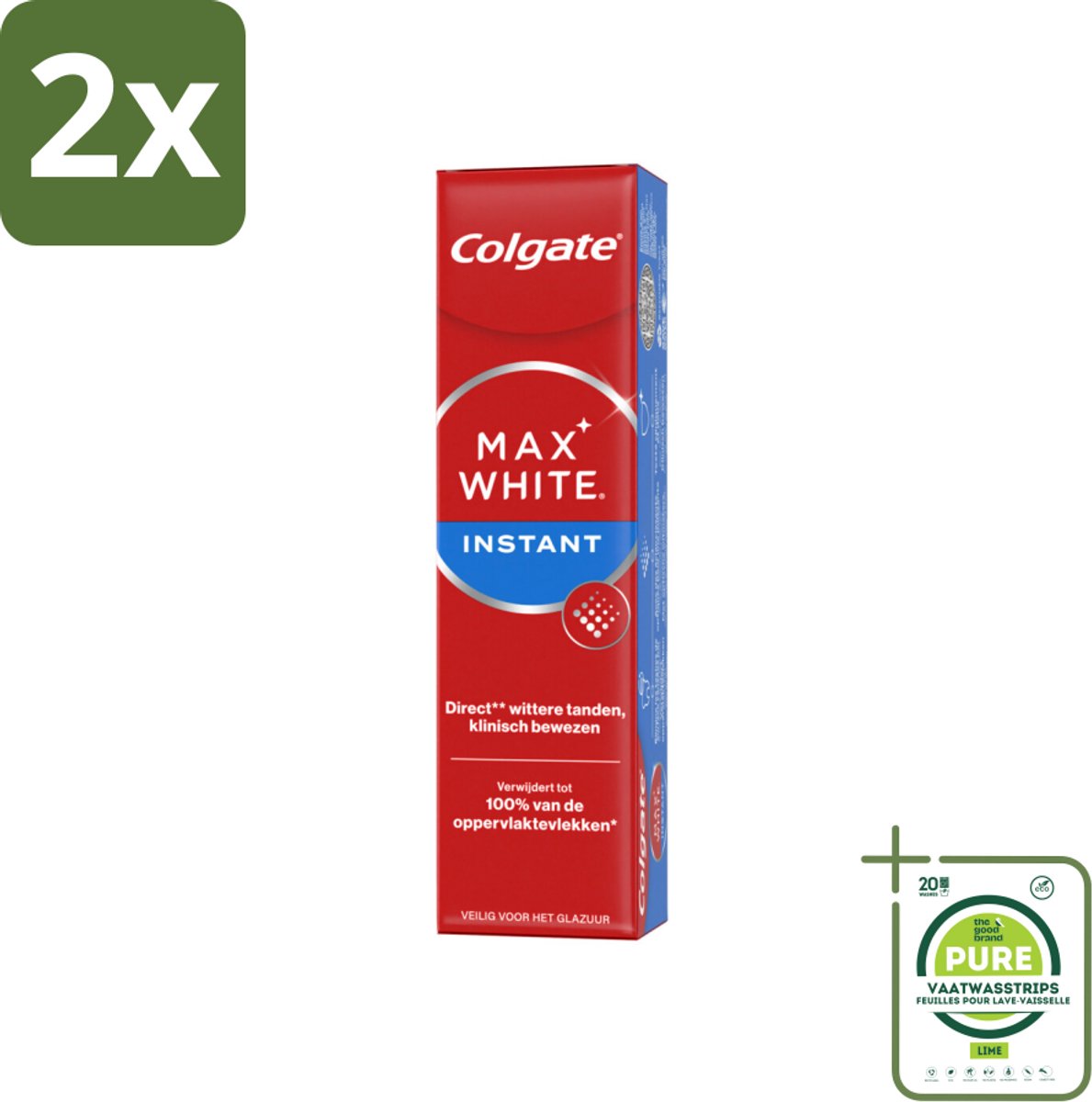 Colgate Tandpasta Max White Optic 75 ml - Voordeelverpakking - 2 stuks - Tandpasta - Colgate