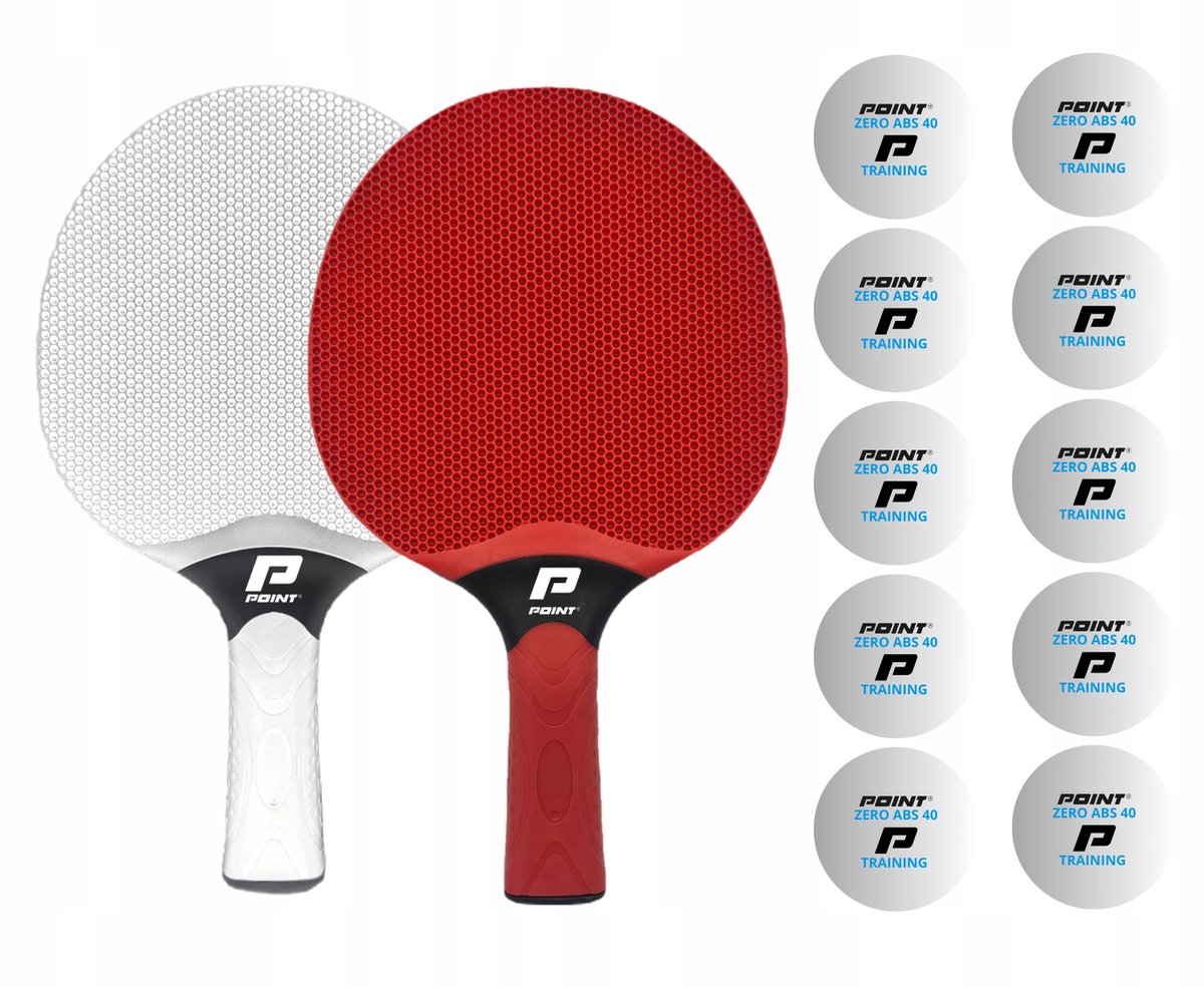 POINT SCHOOL OUTDOOR Tafeltennis Set Rood/Wit + 10 Ballen