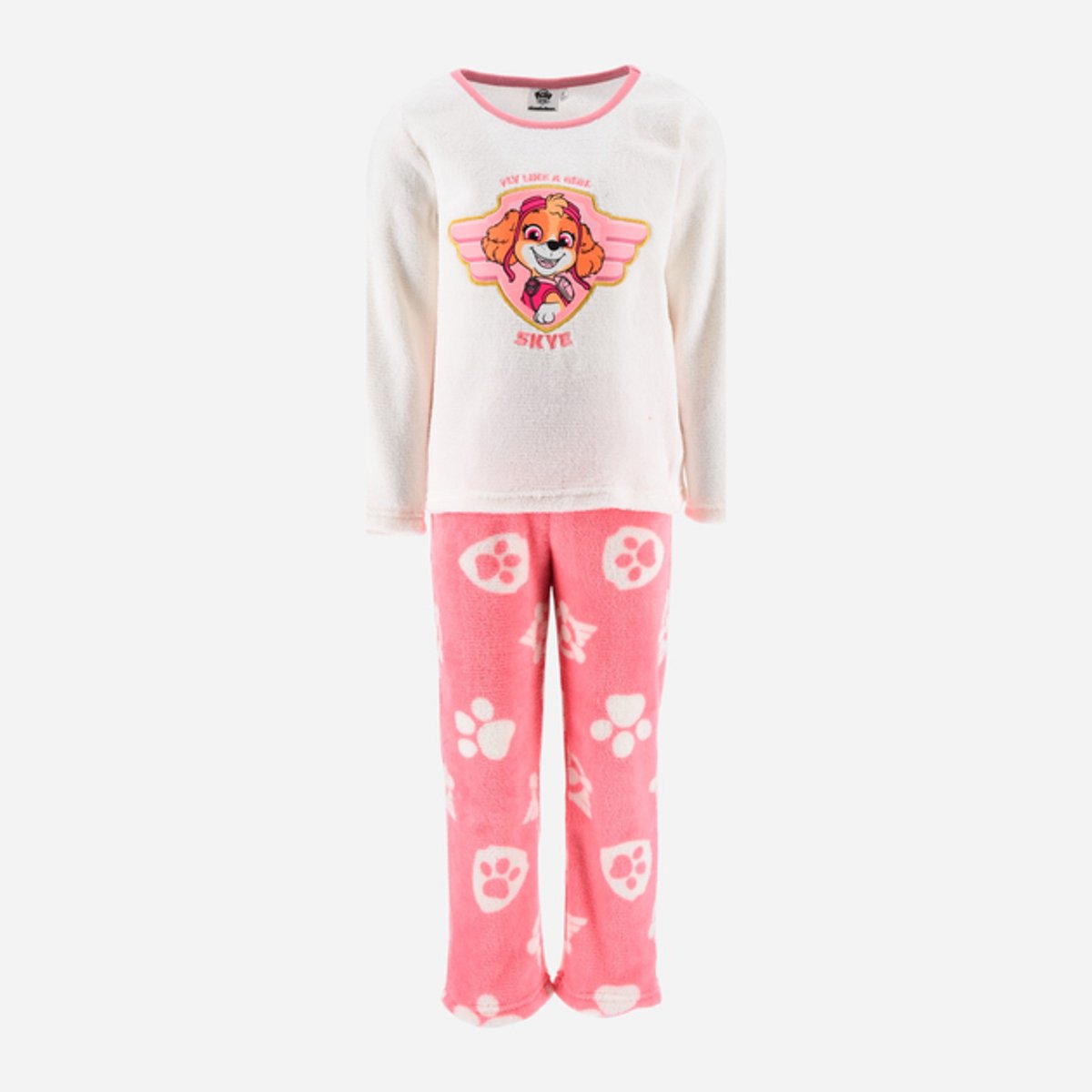 PAW Patrol Pyjama / Huispak - Wit/Roze - Coral Fleece - Maat 110 (5 Jaar) Off White/Roze