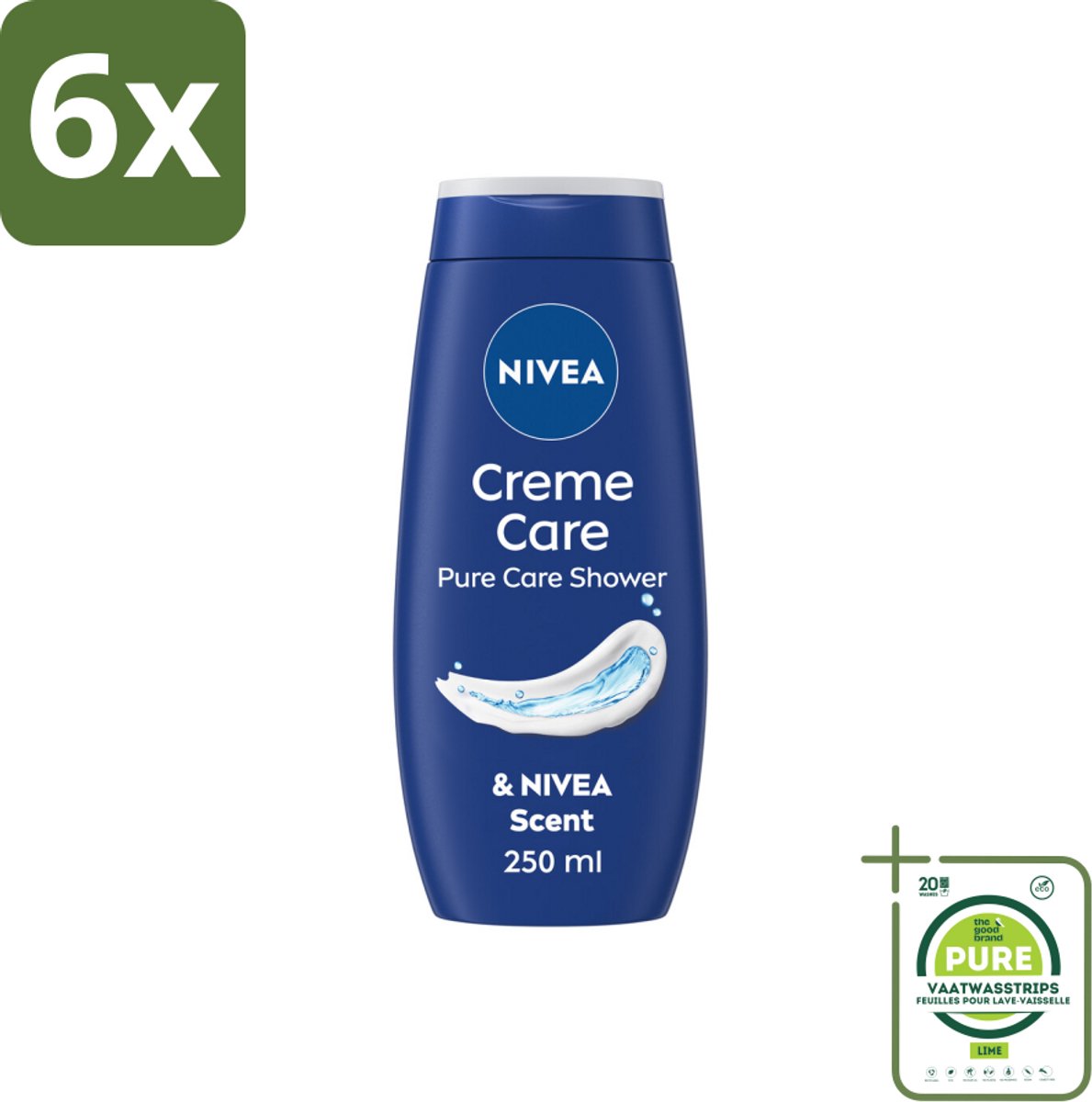 NIVEA Douchecrème Care 250 ml - Voordeelverpakking - 6 stuks - Douchecrème - NIVEA