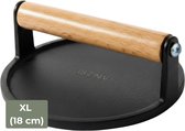ISENVI Byron - Presse à hamburger - Fonte - XL (18 cm) - Extra lourd - Presse à Burger Smash - Machine à hamburger - Accessoires BBQ