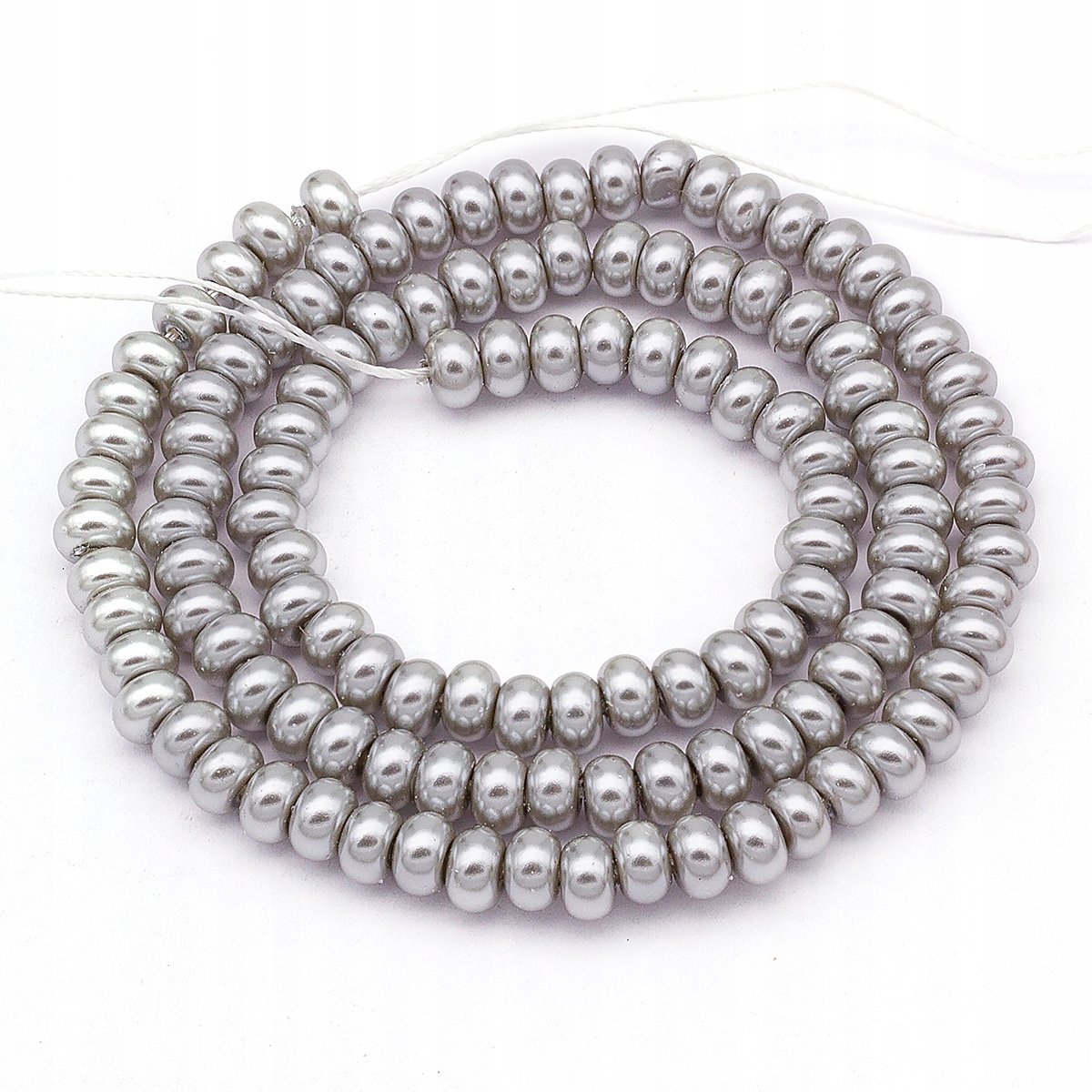 Glazen Parelkralen Rondel Lichtgrijs 5x3mm 120st/36cm