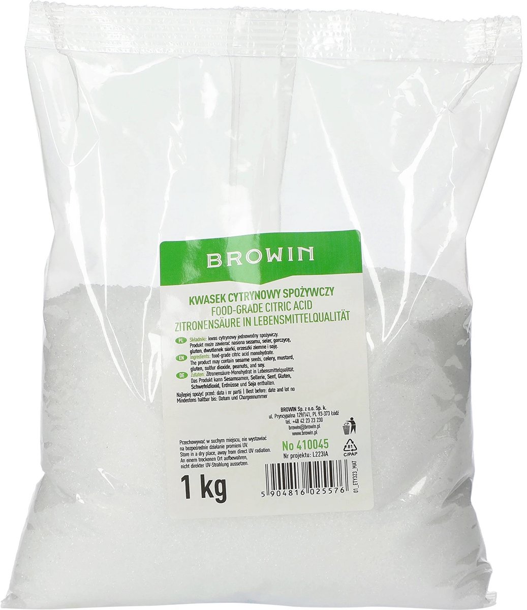 Citroenzuur 1 kilo - zuurteregelaar - natuurlijk conserveringsmiddel - antioxidant