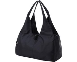 Sporttas/reistas voor dames - met schoenentas en natte tas - compact en waterdicht - draagbaar - geschikt voor sport, yoga, sauna, strandzwemmen - zwart - 48*25*21cm