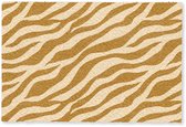 Deurmat 60x40 cm - Droogloopmat Patroon - Zebra - Bruin - Abstract - Mat voor binnen - Schoonloopmat - Deurmatten met print - Inloopmat