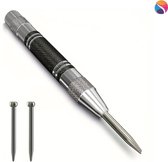 Automatische Centerpons - Centerpunt - Inclusief 2 reservepunten - geschikt voor metaal, hout, glas en kunststof