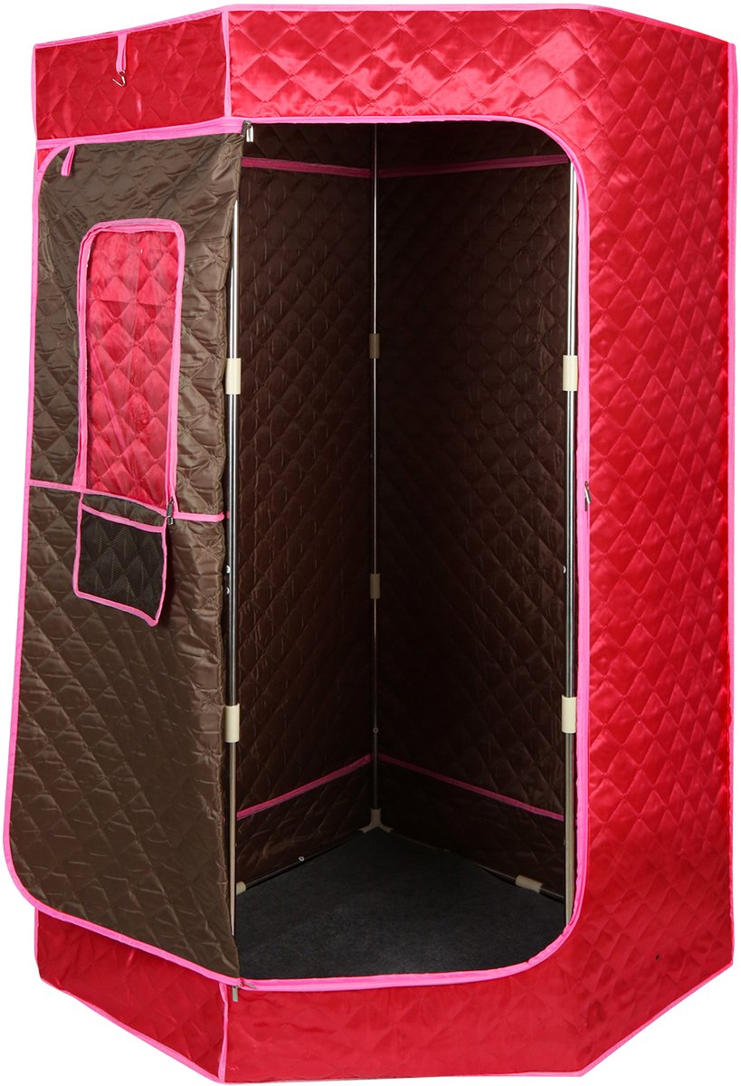 PIPIPOXER-Draagbare stoomsauna voor 1-2 personen met 3-liter stoomgenerator, afstandsbediening, 1500W, 220V, rood thumbnail 6