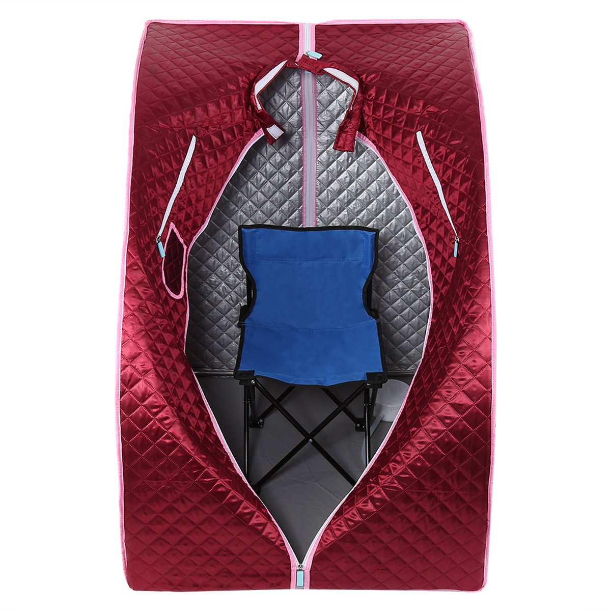 PIPIPOXER-Draagbare 1,8" stoomsauna, afslankende sauna, stoomcabine, gewichtsverliestherapie, 1000W, rood thumbnail 5