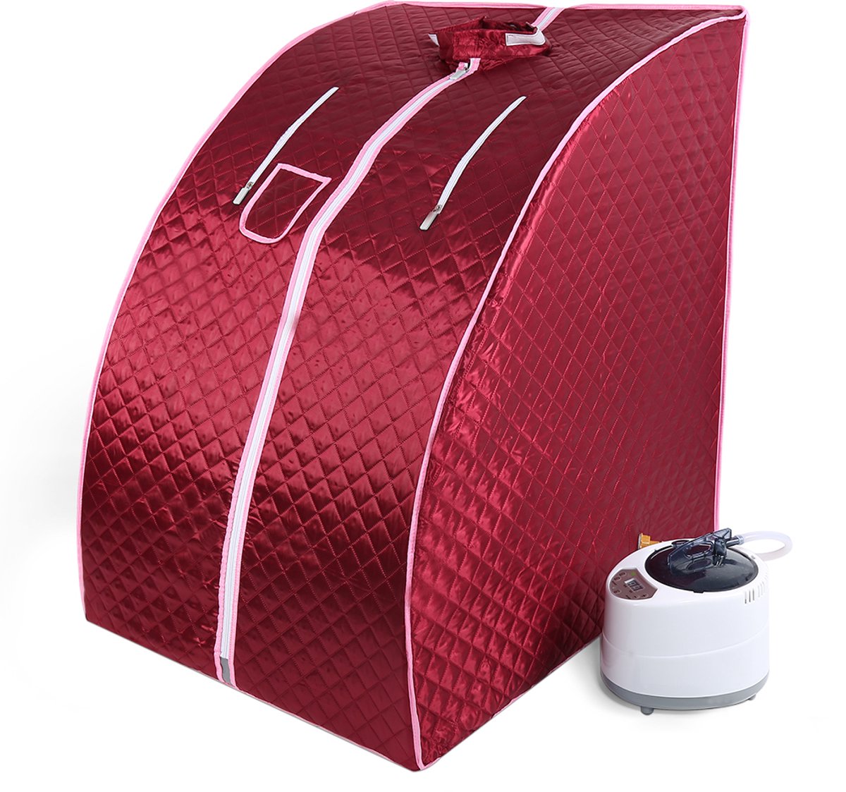 PIPIPOXER-Draagbare 1,8" stoomsauna, afslankende sauna, stoomcabine, gewichtsverliestherapie, 1000W, rood thumbnail 2