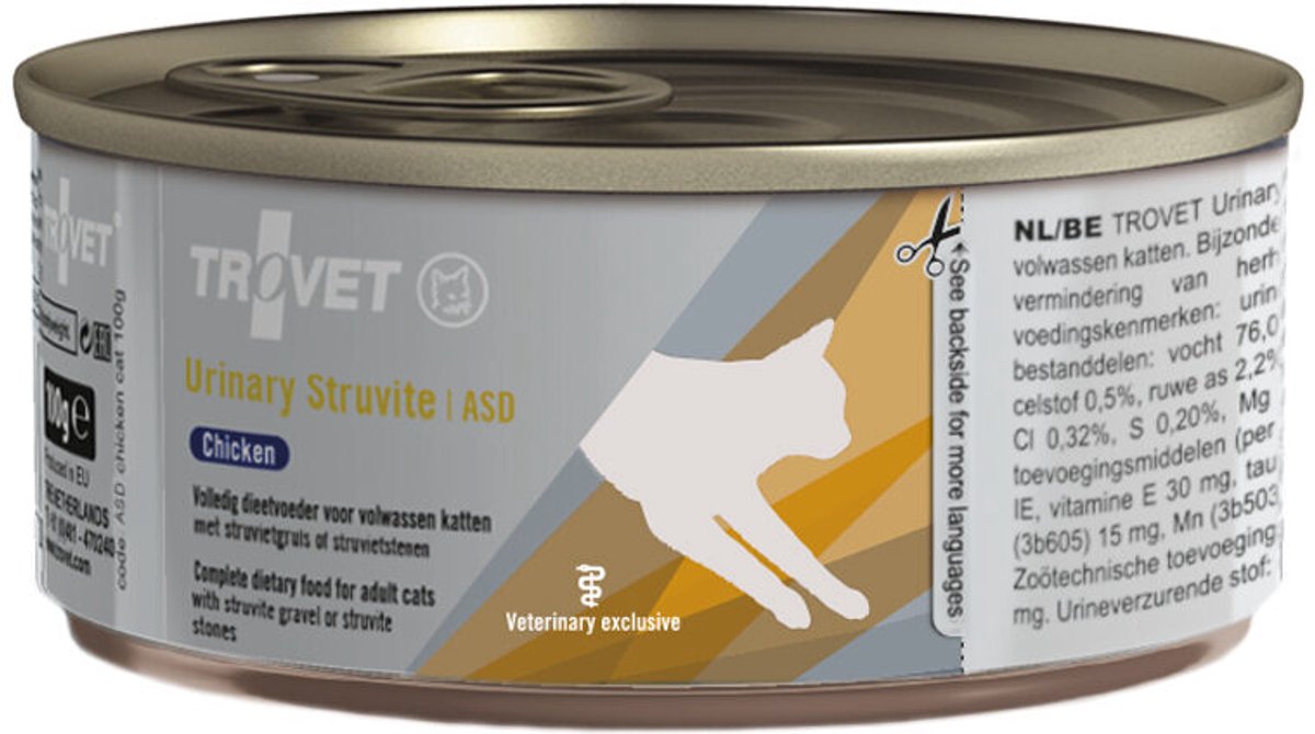 Trovet Urinary Struvite ASD Blik Chicken (kat) — cadeau in Cadeau-ideeën - foto 2