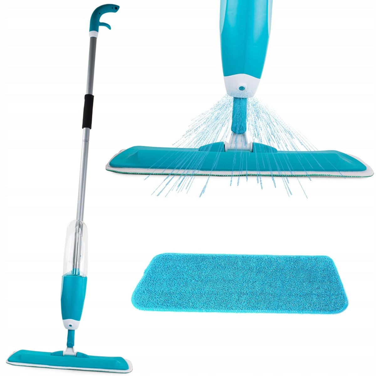 Vlakmop met sprayfunctie - 125 cm - Inclusief microvezeldoek