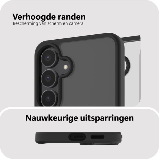Étui Cazy compatible avec Samsung Galaxy S25 FE et MagSafe - Coque arrière de qualité militaire - Zwart