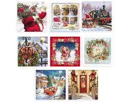 Greetz - 8 kerstkaarten inclusief enveloppen - kerst - traditioneel - kerstman