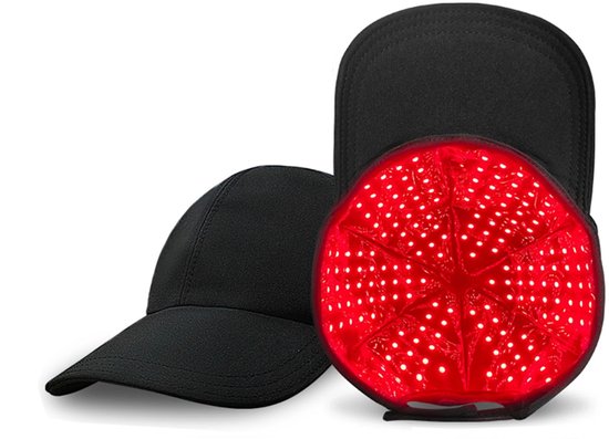 Infraroodlamp - Red Light Therapy - Pet - Cap - Helm - Stimuleert Haargroei - Tegen Haaruitval - Zwart