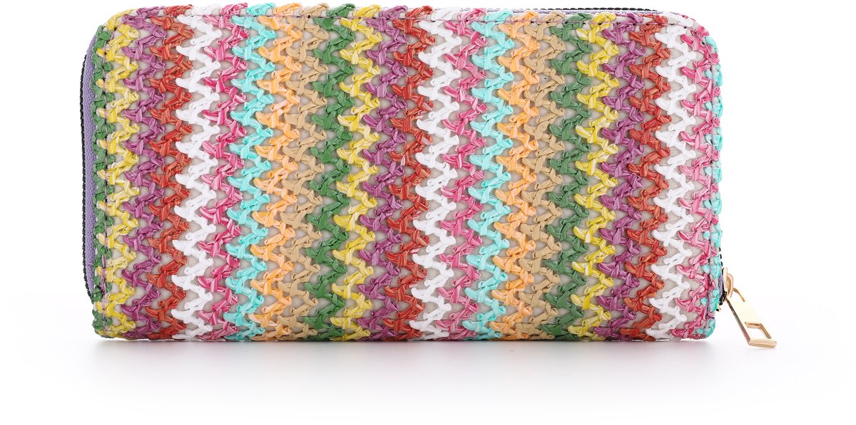 Portemonnee Dames - Multicolor - Kleurrijk - 8 pasjesvakken - Muntenvak - Briefgeldvak - Ritssluiting - Hoofdvak voor telefoon