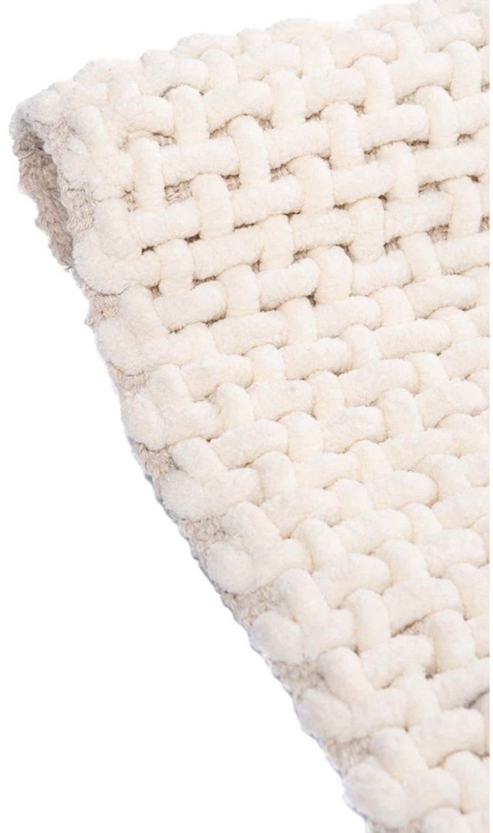Zachte Katoenen Badmat 50x80cm - Wasbaar & Antislip - Crème
