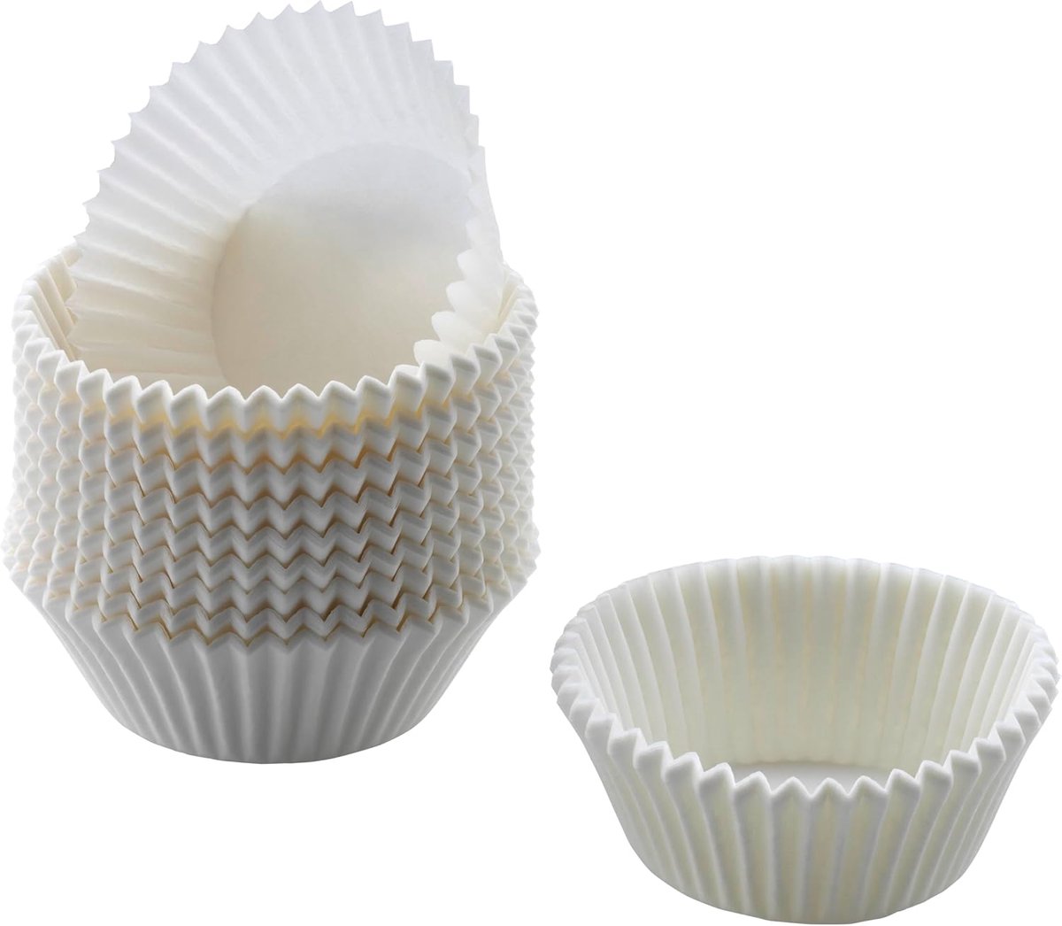 Inspiration Muffinvormpjes, papier, wit, 200 stuks, standaardformaat 7 cm, cupcake-vormpjes, vetdicht, ideaal voor zoete en hartige muffins