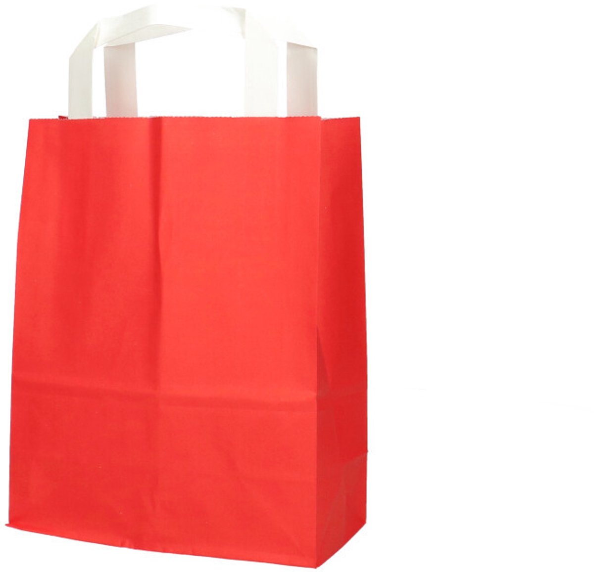Cadeautas papier rood - 50 stuks - 18x8x23cm - Rood - Geschenktas - Giftbag - Met handvatten
