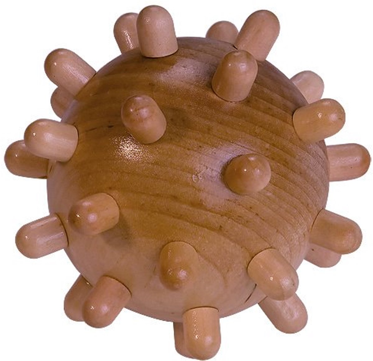 IMPERATORIS® Houten Massage Ball met noppen - Trigger Point Ball - Spiky Ball for Foot Massage and Back - Physiotherapy and Recovery - Hout - 7.5 cm - Bruin