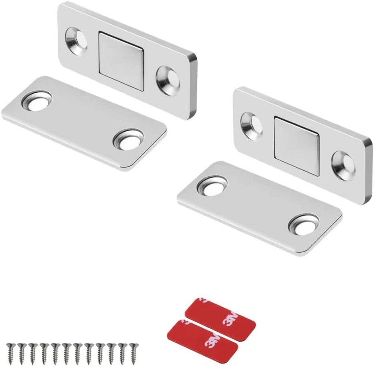 Magnetische Kastvergrendeling - Roestvrijstaal Deursluiting voor Keuken, Badkamer en Kinderkamer - 3mm Dunne Magneetsluiting met 15lb Kracht - 2-Pack