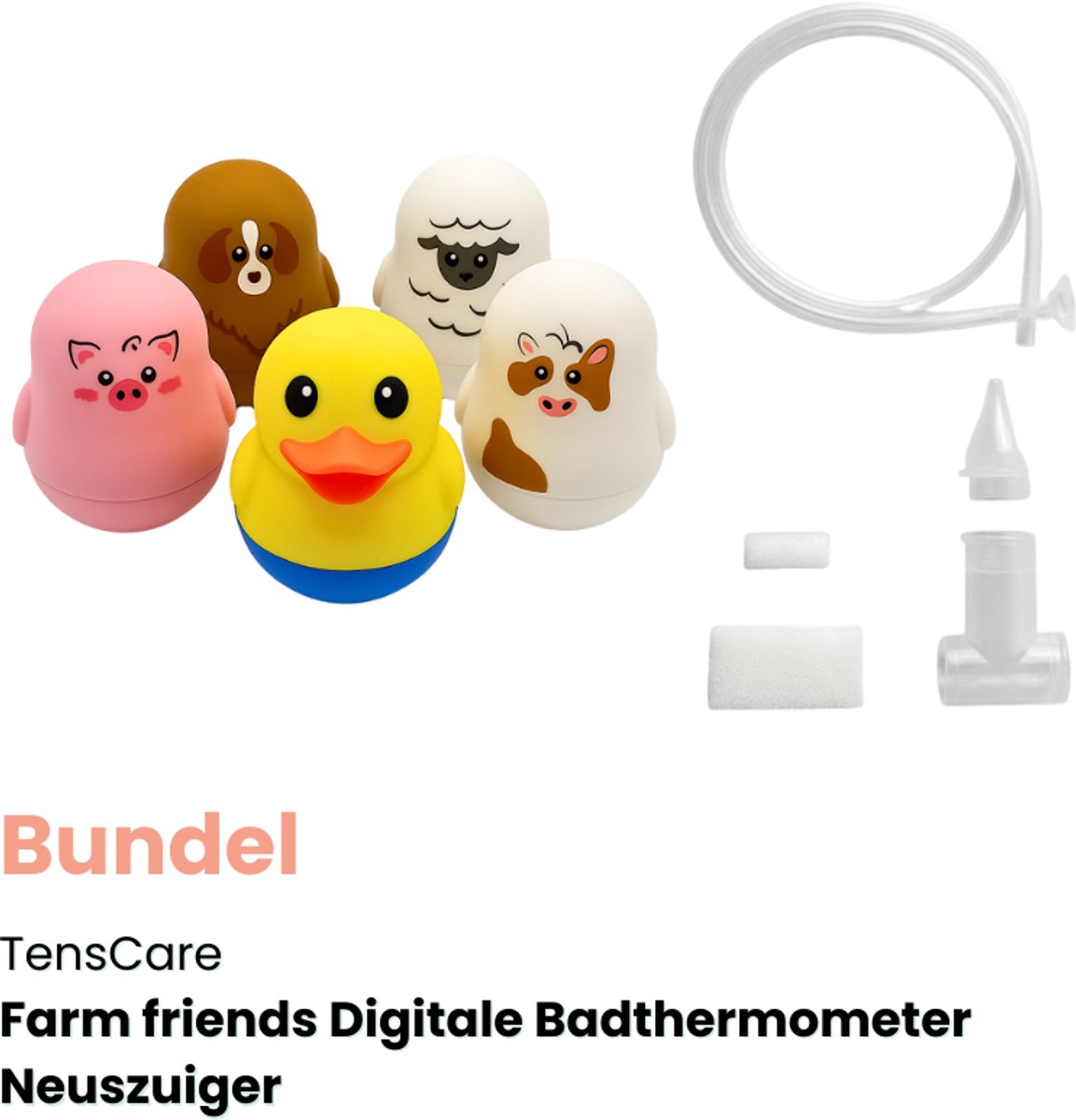 TensCare - Bundel Neuszuiger + 5 stuks boederij badthermometers (1 set) | Neuszuiger baby | Neus Reiniger Baby- Neuszuiger | Voor verstopte neus | badthermometer baby | badthermometer | bad thermometer baby |