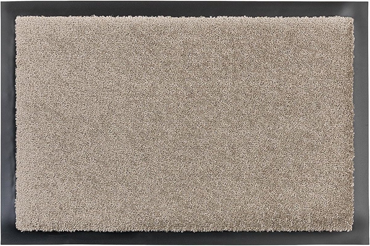Grijze deurmat 60 x 80 cm – antislip schoonloopmat met vinylrug, geschikt voor vloerverwar