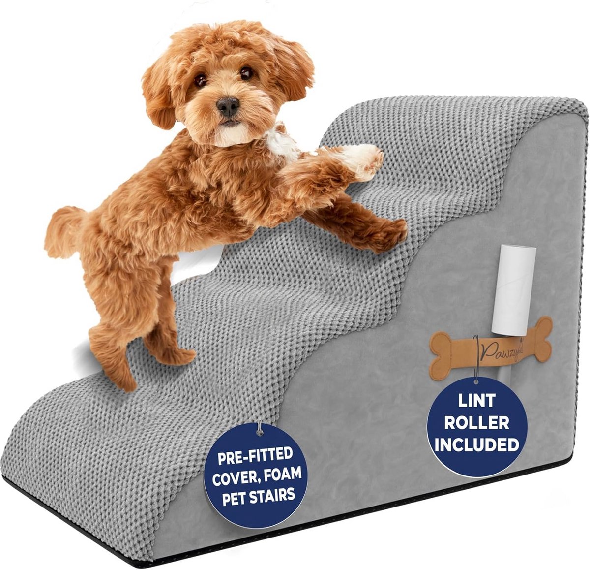 Brede Huisdiertrap voor Bed en Bank - Schuim Trap met Antislip en Waterdichte Hoes