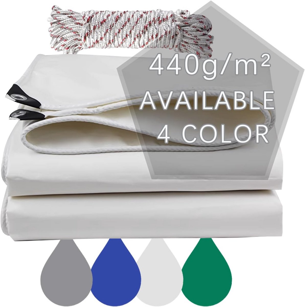 Waterdicht PVC Zeil met Versterkte Ogen - UV-Bestendig en Robuust - 1,8 x 2,5 m