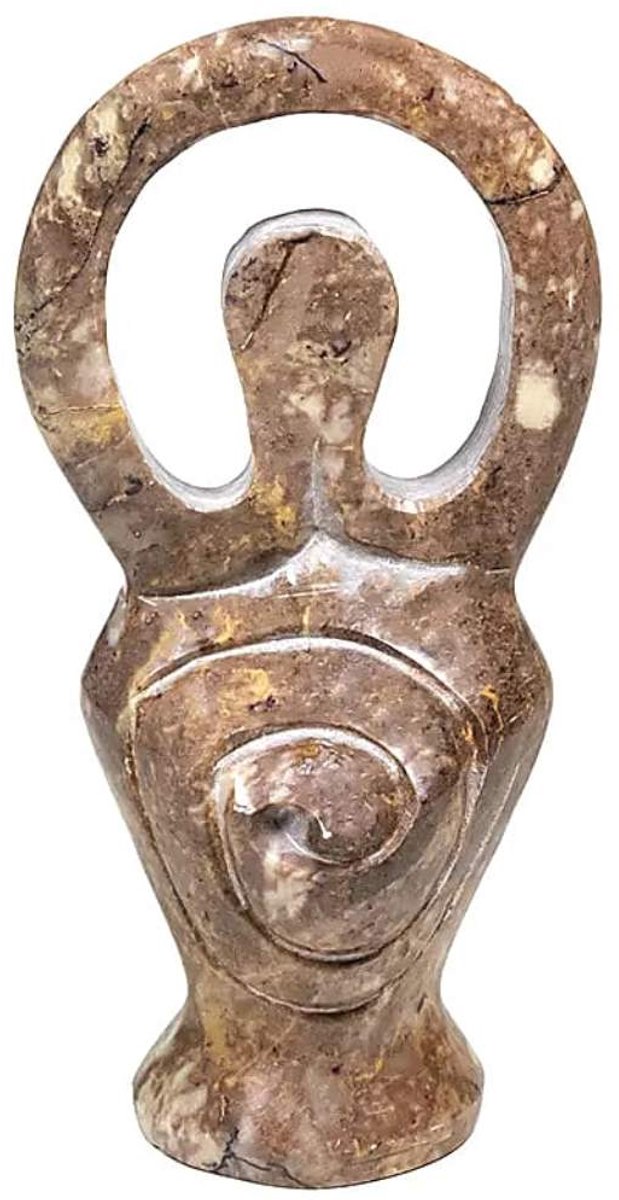 Moeder Godin Gaia beeldje zeepsteen naturel - 10-12 cm