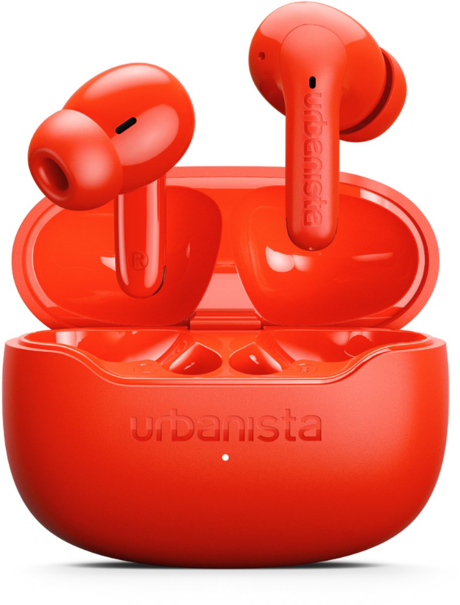 Urbanista Palermo Draadloze ANC Oortjes – 32u Afspeeltijd – met Active Noise Cancelling – Bluetooth – IPX4 Waterbestendig – EQ3 instellingen – Oranje