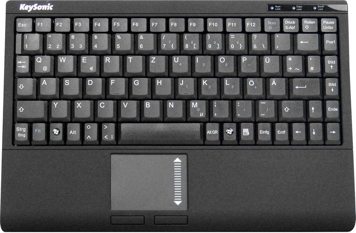 Compact USB-toetsenbord met touchpad - geïntegreerd nummerveld, stille toetsen, zwart