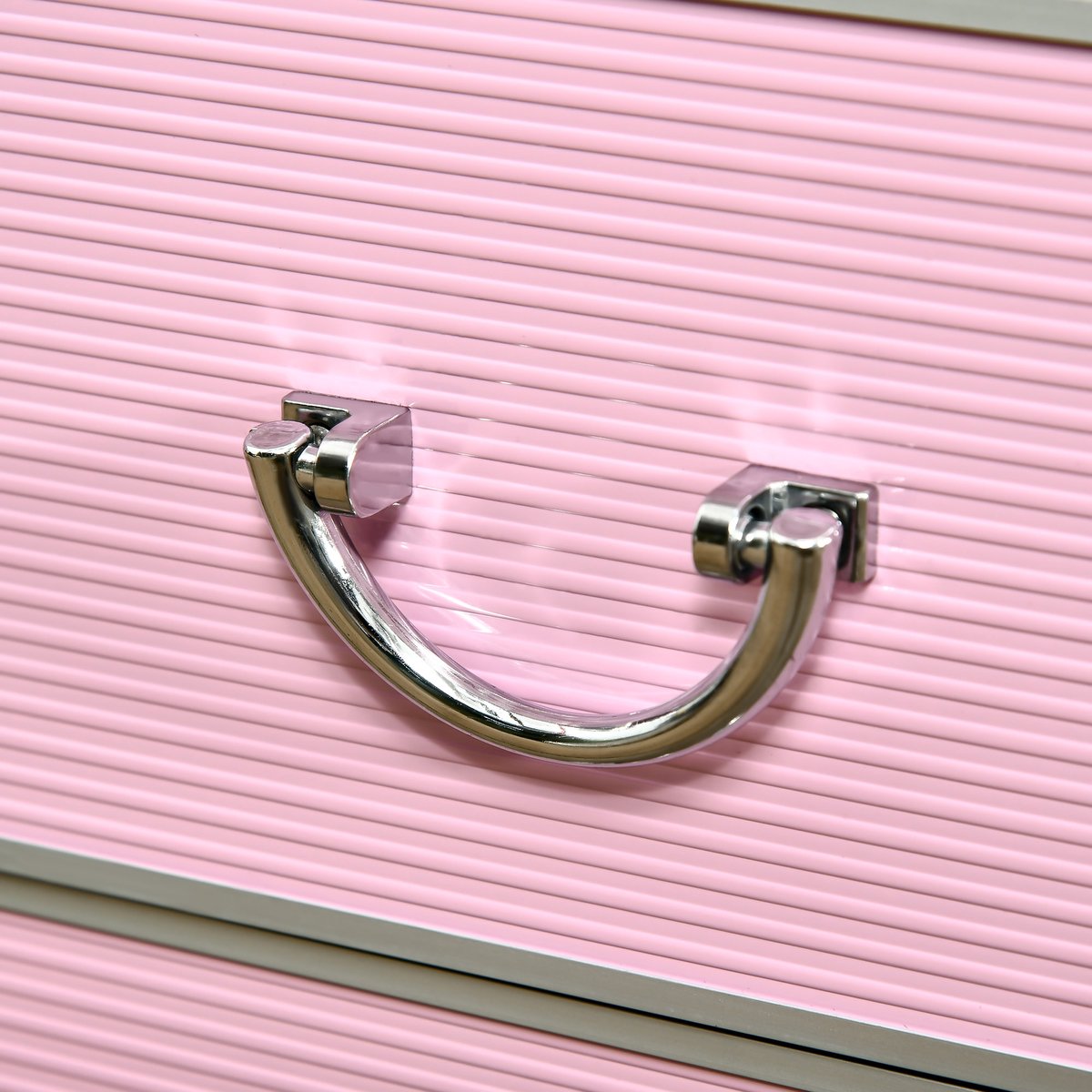 HOMCOM Make-upkoffer - Aluminiumlegering - 36x23x58cm - Roze
