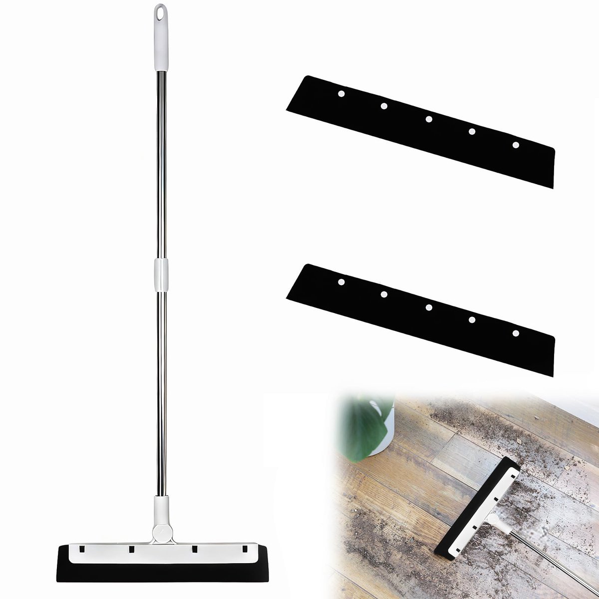 Unyqoos® Innovatieve vloerwisser voor natte en droge reiniging met lange steel