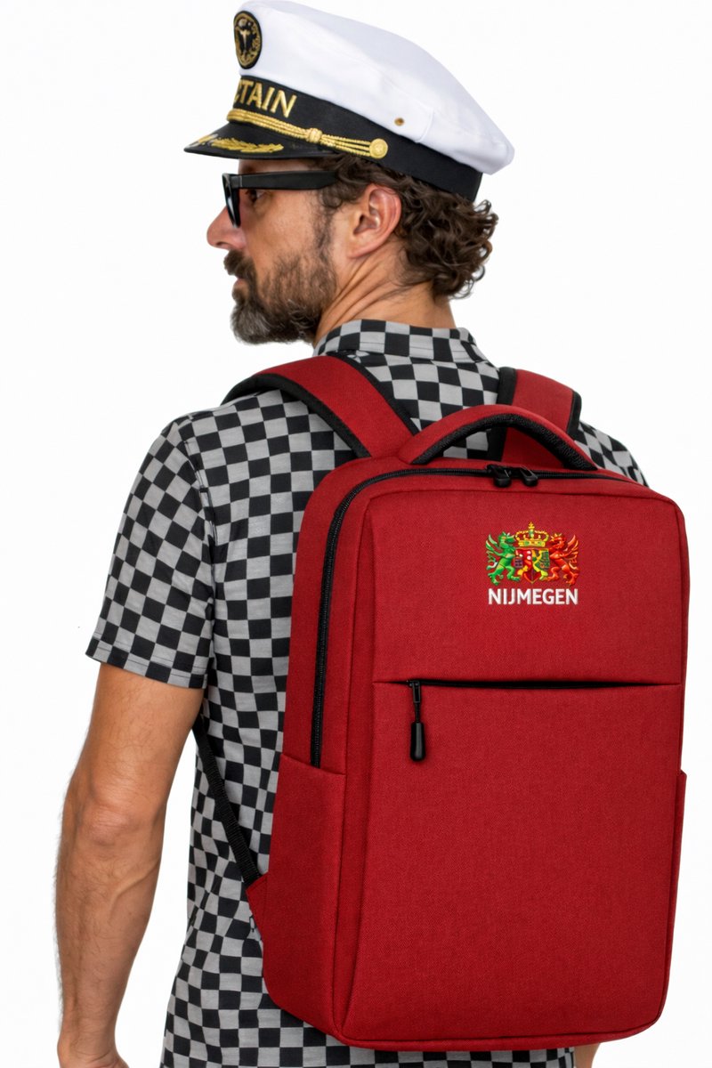 Rugtas Nijmegen 28 x 10 x 42 CM Reisbagage - Rugzak 024 Vierdaagse - Laptoptas - NEC - rood - Kerst